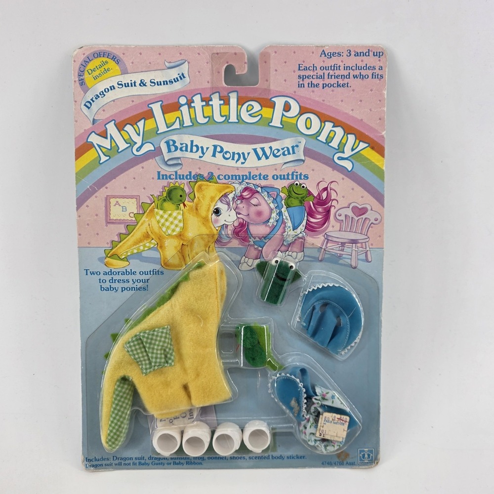VNT My Little Pony Baby Wear Dragon Sunsuit Hasbro 1985 NIB 2 Outfits Collection